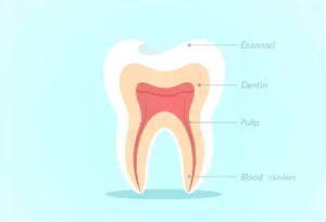 A labeled diagram of a baby tooth