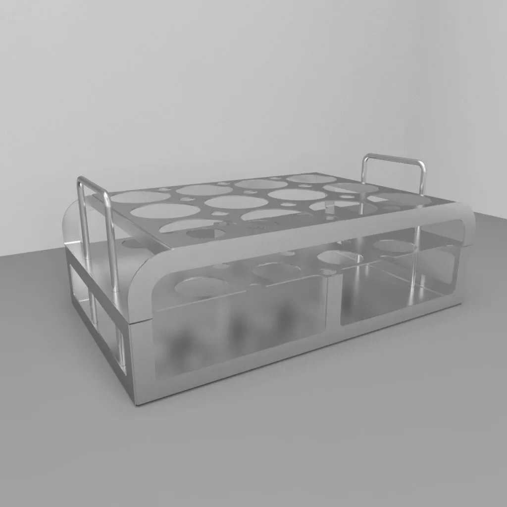 tilted drainage rack geometry